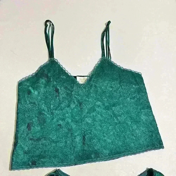 Vintage Victorias Secret Gold Label Cami Panties Satin Lace Set Second Skin - Picture 6 of 7